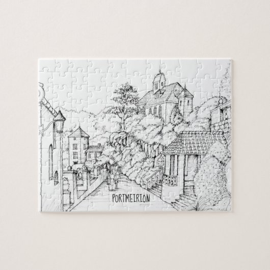 Portmeirion North Wales Pen and Ink Sketch Legpuzzel (Horizontaal)