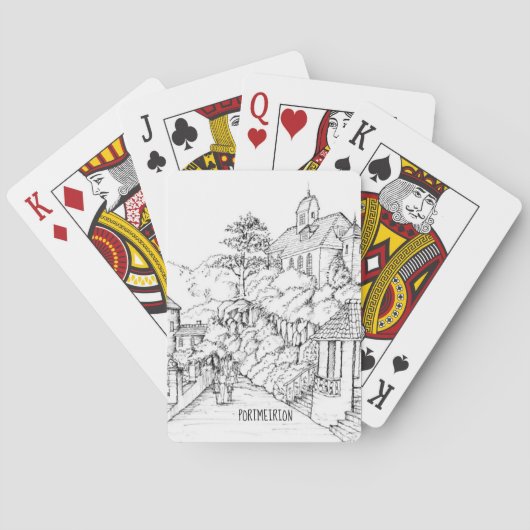 Portmeirion North Wales Pen and Ink Sketch Pokerkaarten (Achterkant)