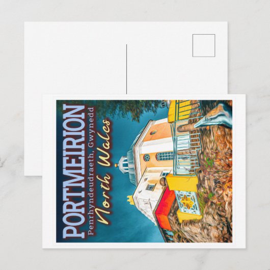 PORTMEIRION - PENRHYNDEUDRAETH GWYNEDD NORTH WALES BRIEFKAART (Voorkant / Achterkant)