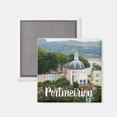 Portmeirion Souvenir estuarium Gwynedd, Noord-Wale Magneet (Voorkant / Achterkant)