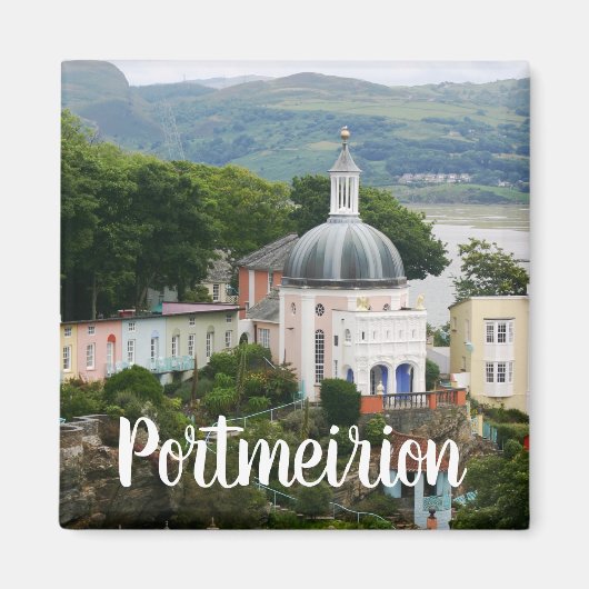 Portmeirion Souvenir estuarium Gwynedd, Noord-Wale Magneet (Voorkant)