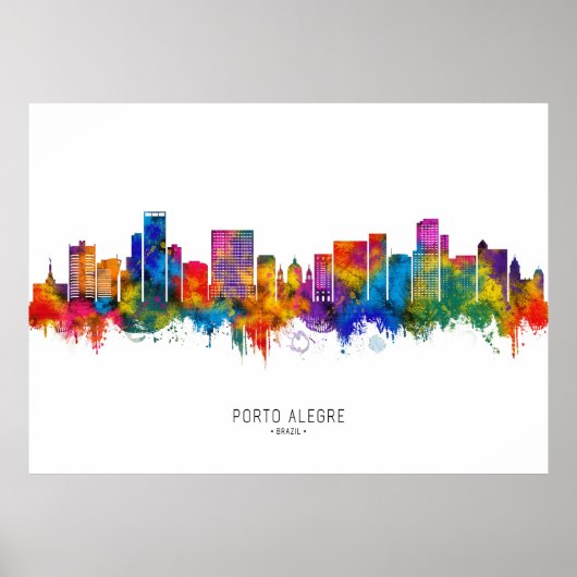Porto Alegre Brazil Skyline Poster (Voorkant)