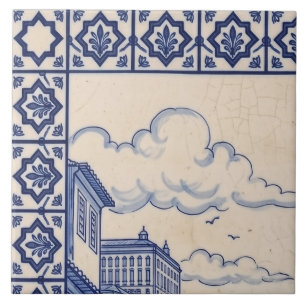 Porto Azulejo Mozaïektegel 1 van 6 Links Boven Tegeltje
