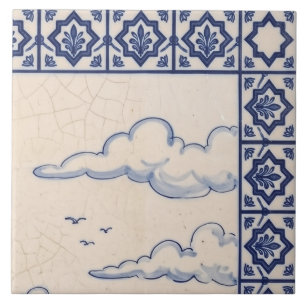 Porto Azulejo Mural Tegel 2 van 6 Rechtsboven Tegeltje