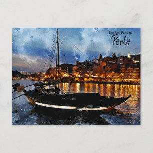 Porto bij nacht briefkaart
