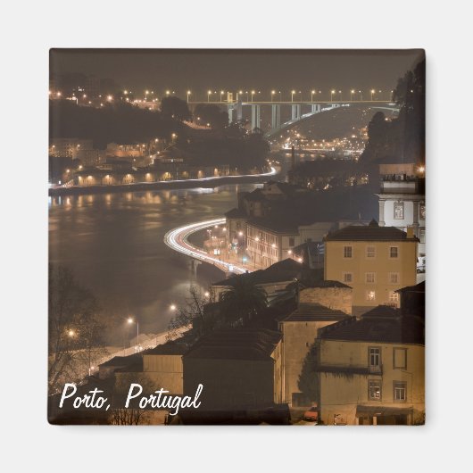 Porto bij nacht Magnet (Voorkant)