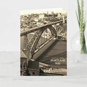 Porto brug over de rivier de Douro, Portugal, sepi Kaart