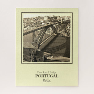 Porto brug over de rivier de Douro, Portugal, sepi Legpuzzel