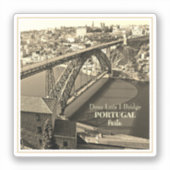 Porto brug over de rivier de Douro, Portugal, sepi Sticker (Voorkant)