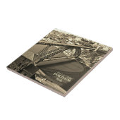 Porto brug over de rivier de Douro, Portugal, sepi Tegeltje (Zijkant)