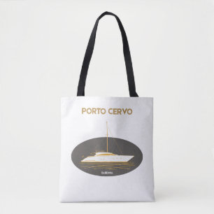 Porto Cervo Luxe Jachtclub Goud / Zwart Tote Bag