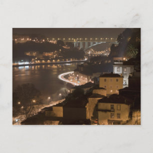 Porto City bij nacht Briefkaart