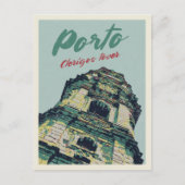 Porto Clerigos tower illustratie Portugal Briefkaart (Voorkant)