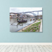 Porto Dom Luis I Bridge uitzicht Canvas Afdruk (Insitu (Houten vloer))