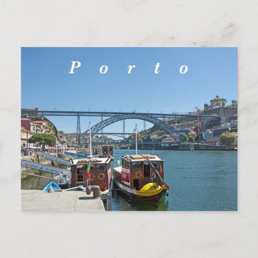 Porto. Douro River en Dom Luis I Bridge. Briefkaart (Voorkant)