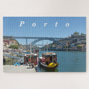 Porto. Douro River en Dom Luis I Bridge. Legpuzzel