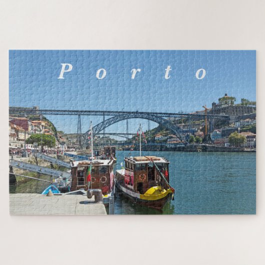 Porto. Douro River en Dom Luis I Bridge. Legpuzzel (Horizontaal)