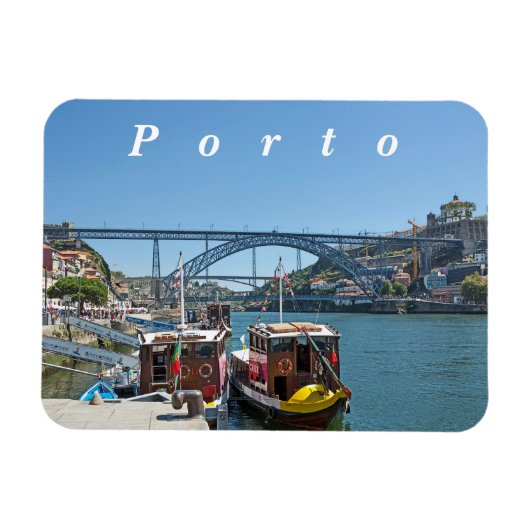 Porto. Douro River en Dom Luis I Bridge. Magneet (Horizontaal)