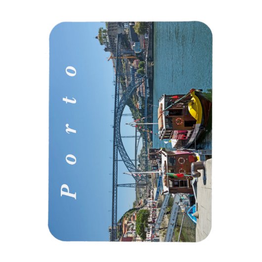 Porto. Douro River en Dom Luis I Bridge. Magneet (Verticaal)