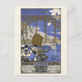Porto Famous Wine Region Portugal Vintage Poster Briefkaart