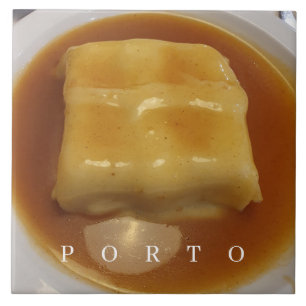 Porto Francesinha close-up uitzicht keramische teg Tegeltje
