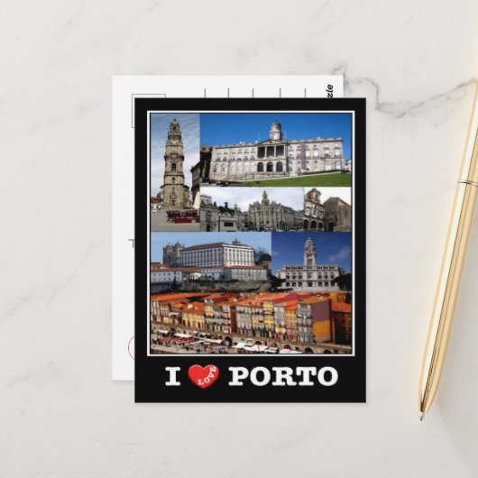 Porto - I Love - Portugal - Briefkaart (Voorkant / Achterkant in situ)