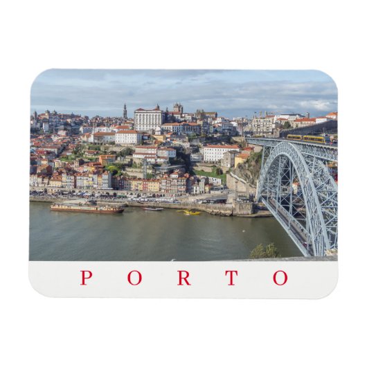 Porto panoramisch uitzicht koelkastmagneet magneet (Horizontaal)