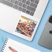 Porto Portugal 3 inch Vinyl Sticker (Laptop met iPhone)