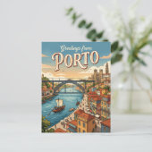 Porto Portugal Briefkaart (Staand voorkant)