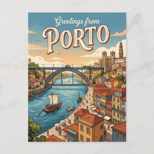 Porto Portugal Briefkaart (Voorkant)