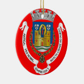 Porto Portugal City Crest kerstversiering Keramisch Ornament (Rechts)