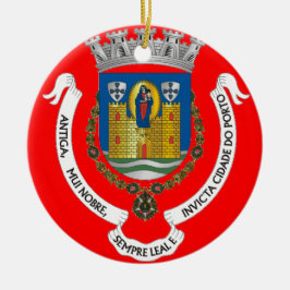 Porto Portugal City Crest kerstversiering Keramisch Ornament