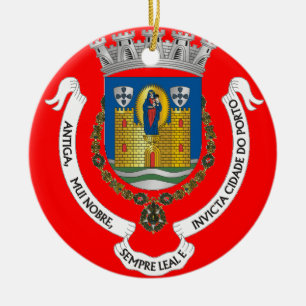 Porto Portugal City Crest kerstversiering Keramisch Ornament