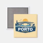 Porto Portugal Europe Magneet (Voorkant / Achterkant)