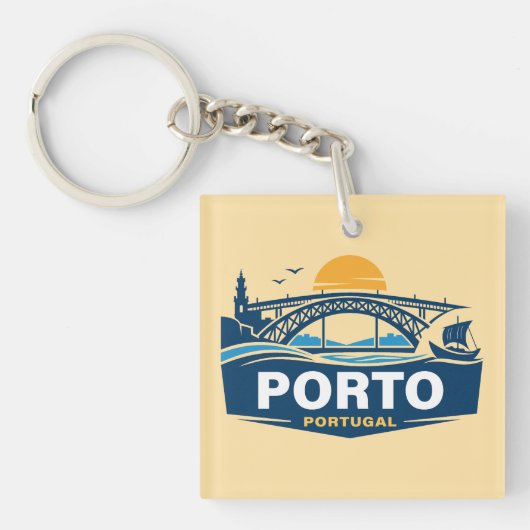 Porto Portugal Europe Sleutelhanger (Voorkant)