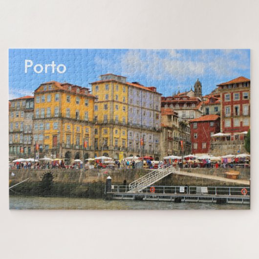 Porto: Portugal, haven en gebouwen Jigzaag Puzzle Legpuzzel (Horizontaal)
