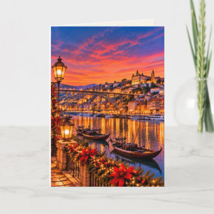 Porto Portugal Lege Kerst Feestdagen Kaart