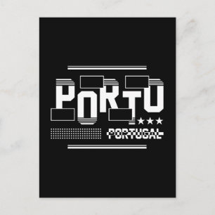 Porto Portugal Moderne Typografie Reisontwerp Briefkaart