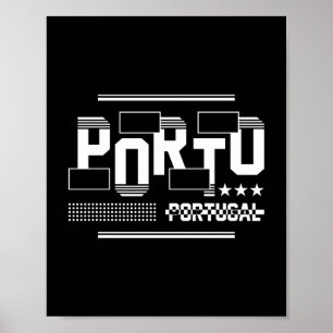 Porto Portugal Moderne Typografie Reisontwerp Poster