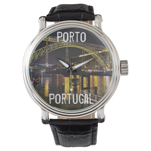 Porto - Portugal. Night Scene nabar Douro River Wa Horloge (Voorkant)