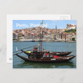 Porto Portugal: Offleboot Briefkaart (Voorkant / Achterkant)