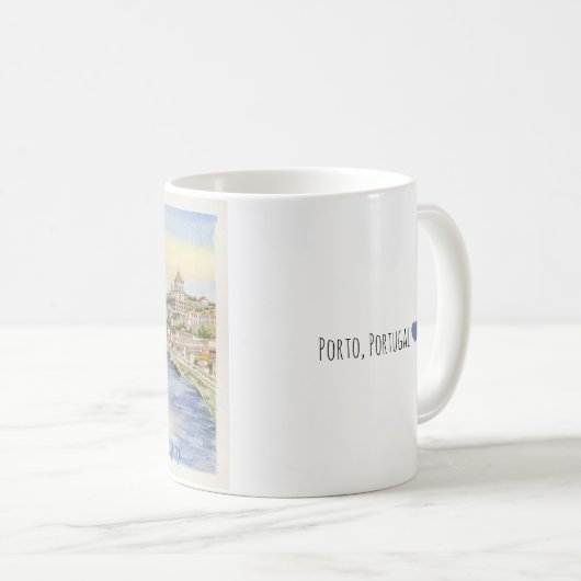 Porto, Portugal Painting Classic Mug Koffiemok (Voorkant rechts)
