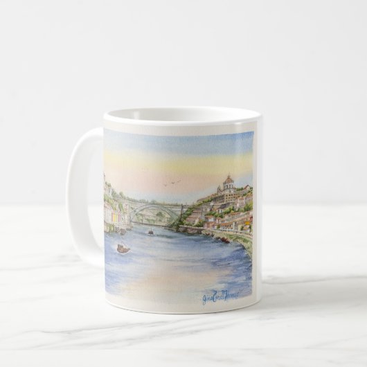 Porto, Portugal Painting Classic Mug Koffiemok (Voorkant links)