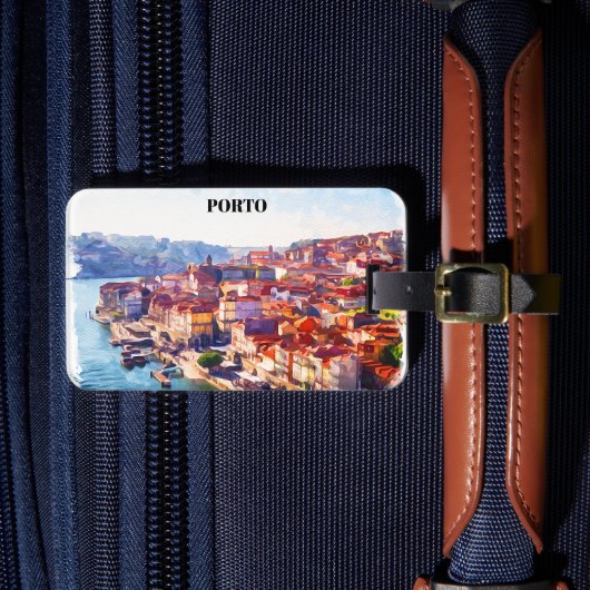 Porto Portugal Panorama Uitzicht Bagagelabel (Voorkant Insitu 4)