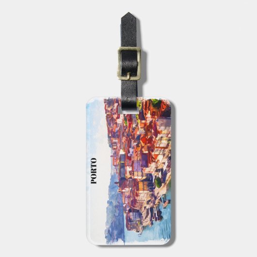 Porto Portugal Panorama Uitzicht Bagagelabel (Voorkant verticaal)