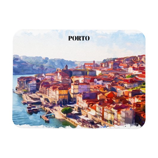 Porto Portugal Panorama Uitzicht Magneet (Horizontaal)