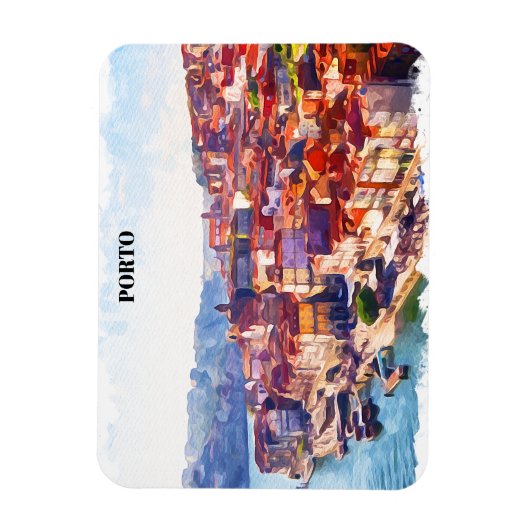Porto Portugal Panorama Uitzicht Magneet (Verticaal)