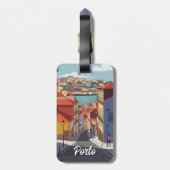 Porto Portugal Reizen Abstract Bagagelabel (Achterkant verticaal)
