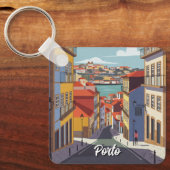 Porto Portugal Reizen Abstract Sleutelhanger (Voorkant)