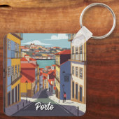 Porto Portugal Reizen Abstract Sleutelhanger (Achterkant)